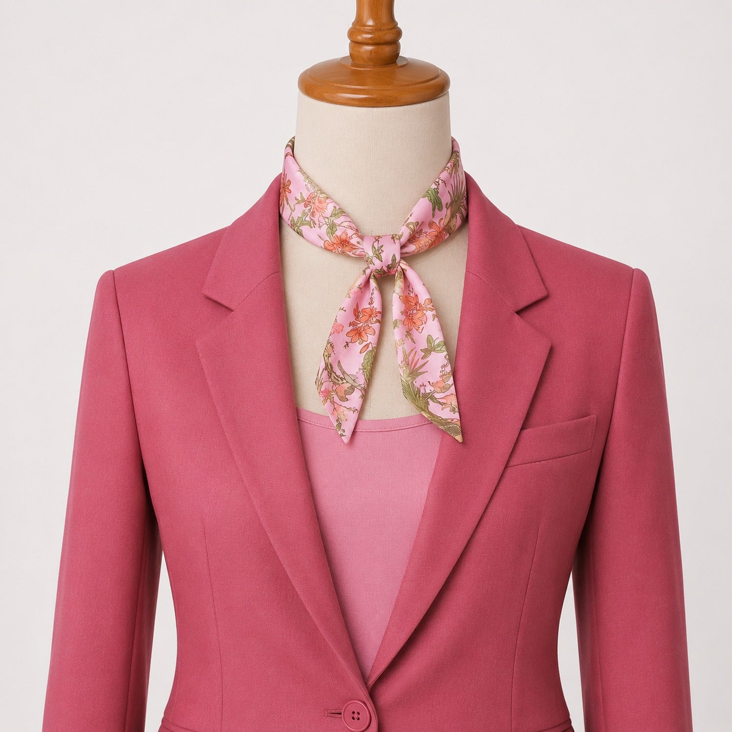 Georgette Scarf Pink floral scarf, 1500x1500
