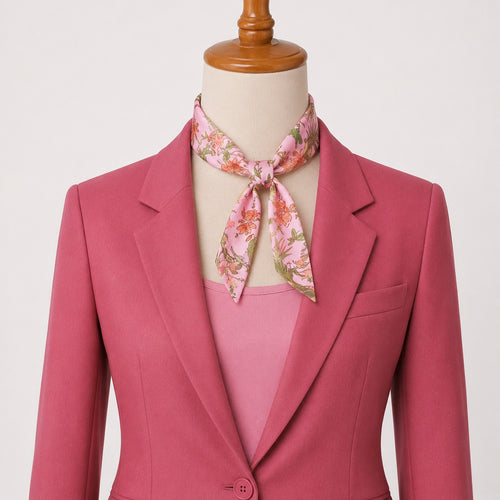 Georgette Scarf Pink floral scarf, 1500x1500