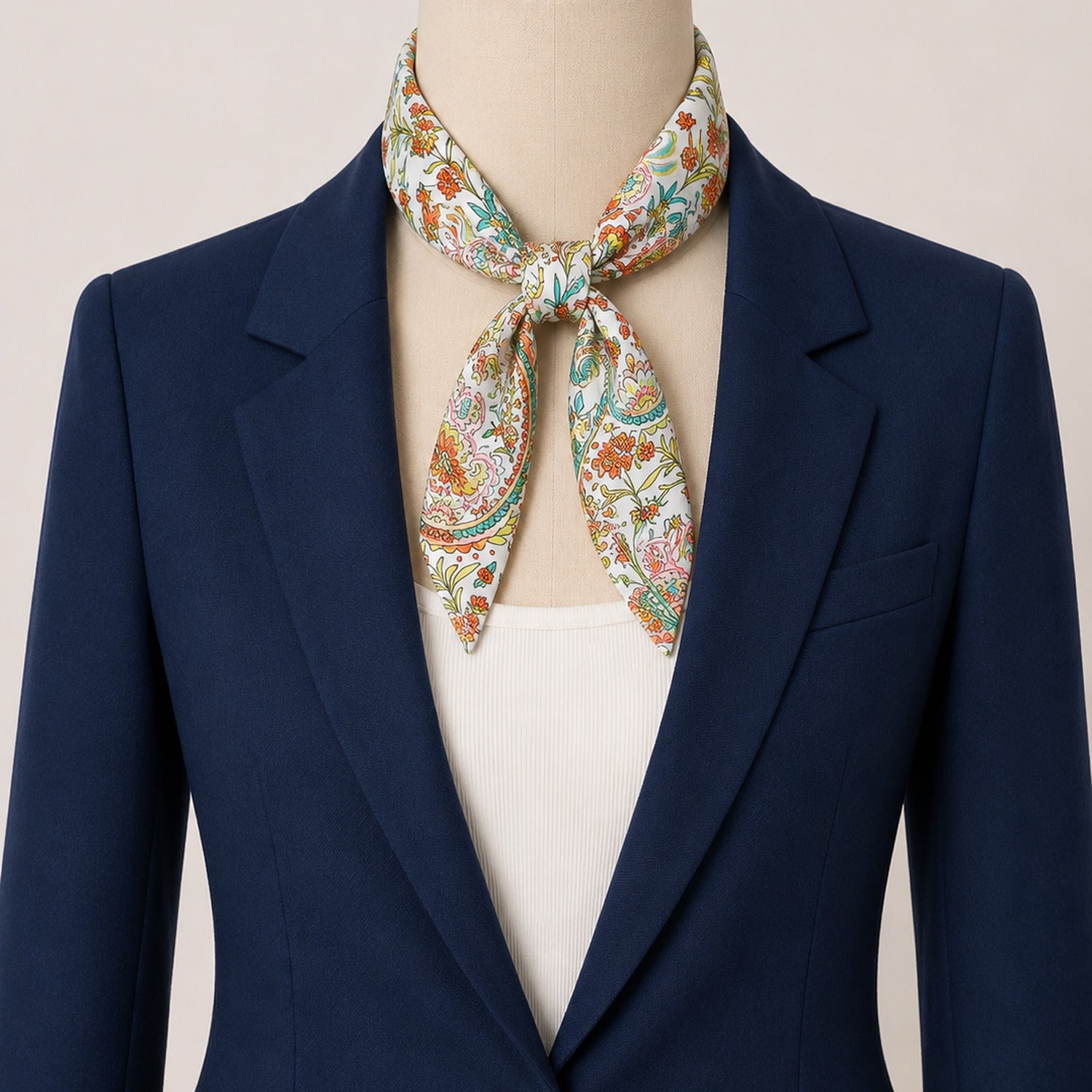 Polyester Blend Cotton Fabric Multicolor floral scarf, 1500x1500