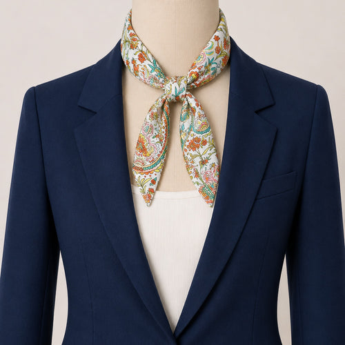 Polyester Blend Cotton Fabric Multicolor floral scarf, 1500x1500