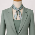 Satin Scarf Sage Bloom floral scarf, 1500x1500